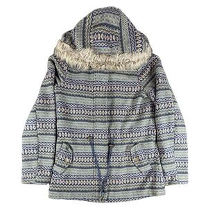 Mossimo Supply Co Y2K Aztec Wool Blend Parka Jacket Faux Fur Hood Mens M
